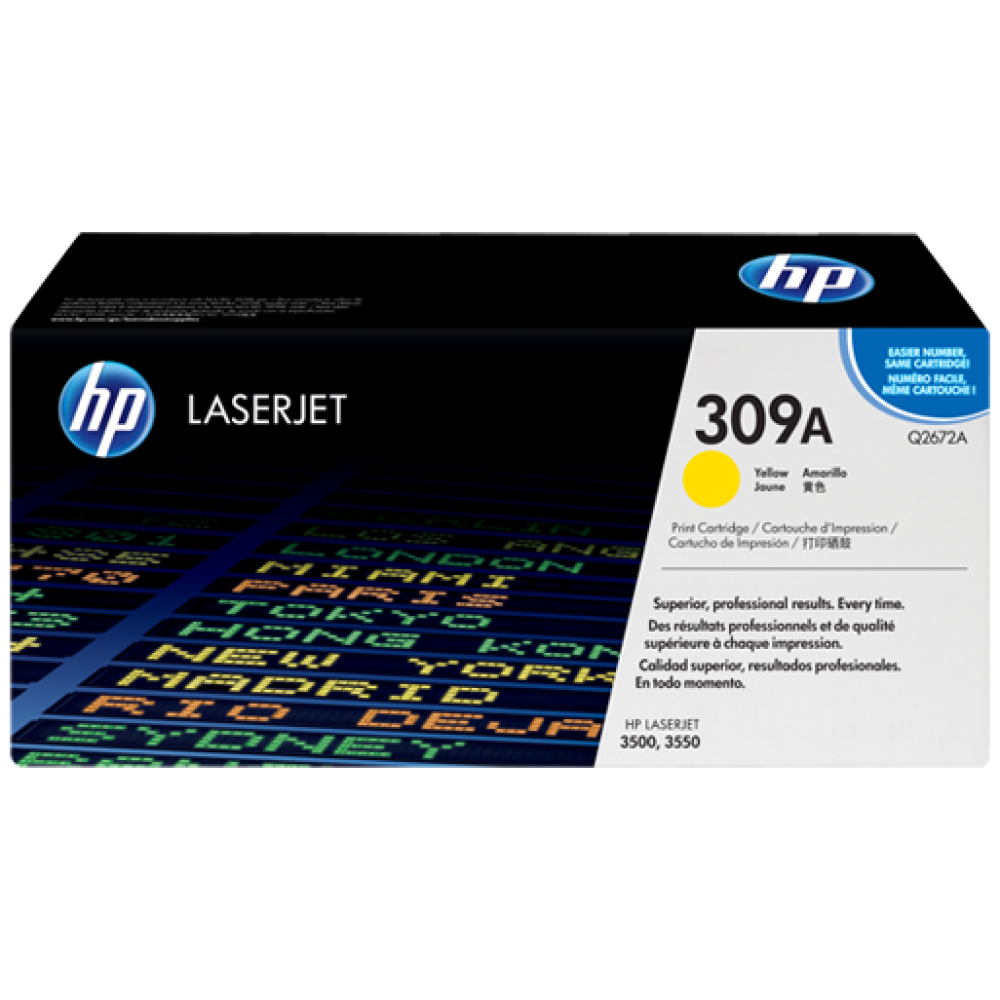 HP 309A Yellow LaserJet Toner Cartridge(Q2672A)