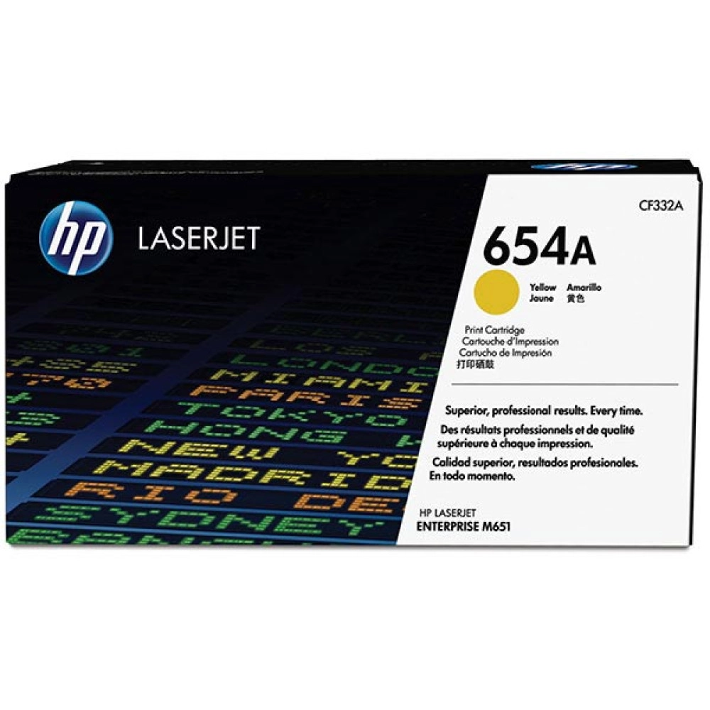 HP 654A Yellow Toner 15K Yd(CF 332 A)