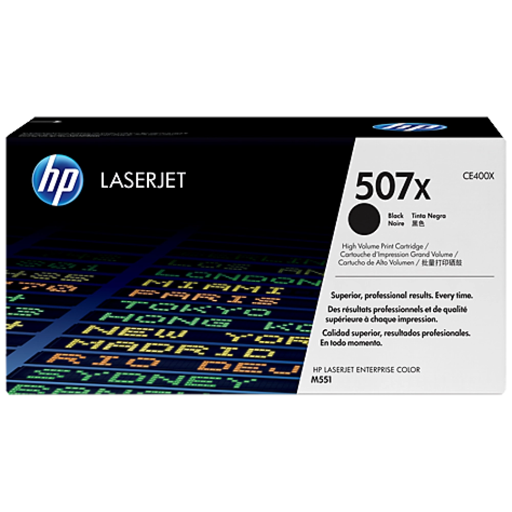 HP 507X High Yield Black Original LaserJet Toner Cartridge (CE400X)