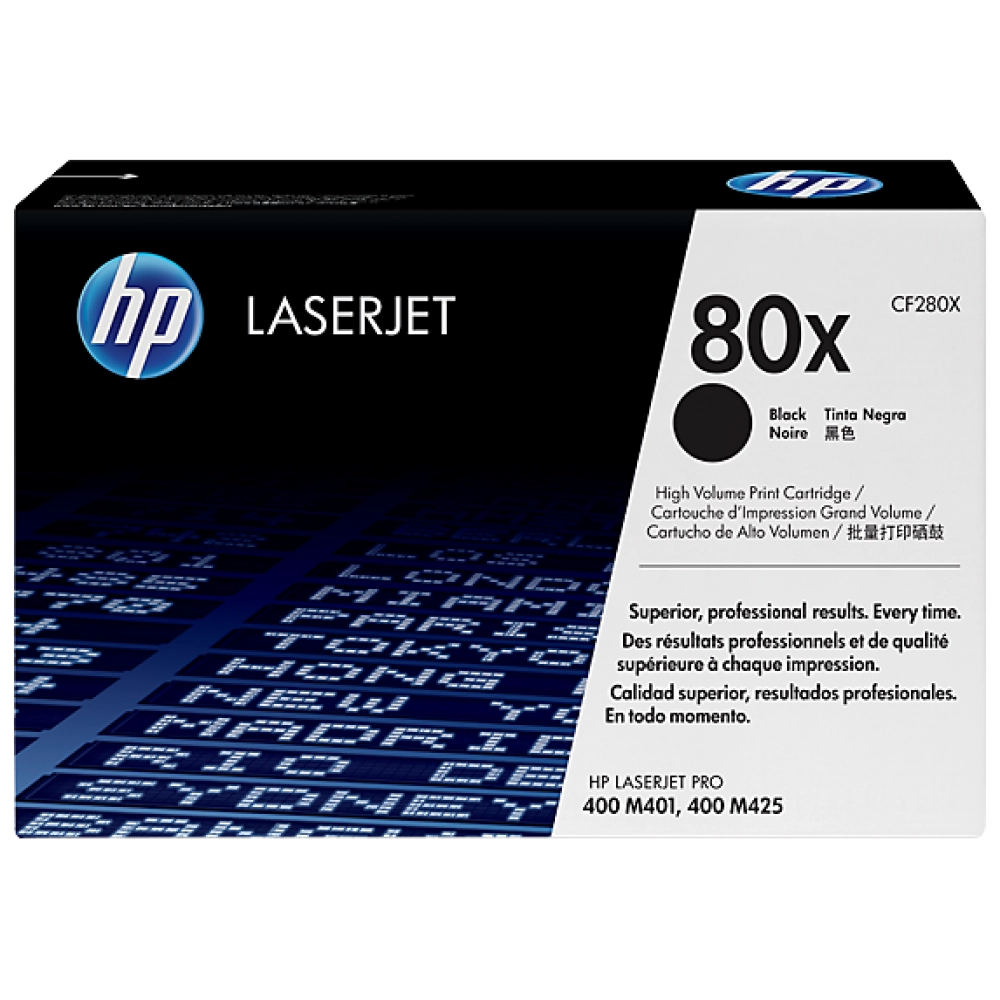 HP 80X (CF280X) Black High Yield Original LaserJet Toner Cartridge