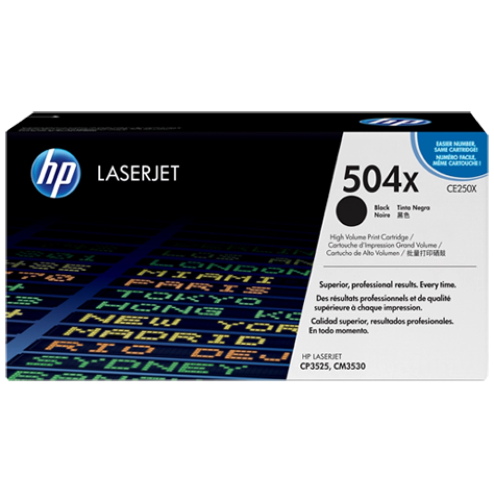 HP 504X High Yield Black Original LaserJet Toner Cartridge (CE250X)