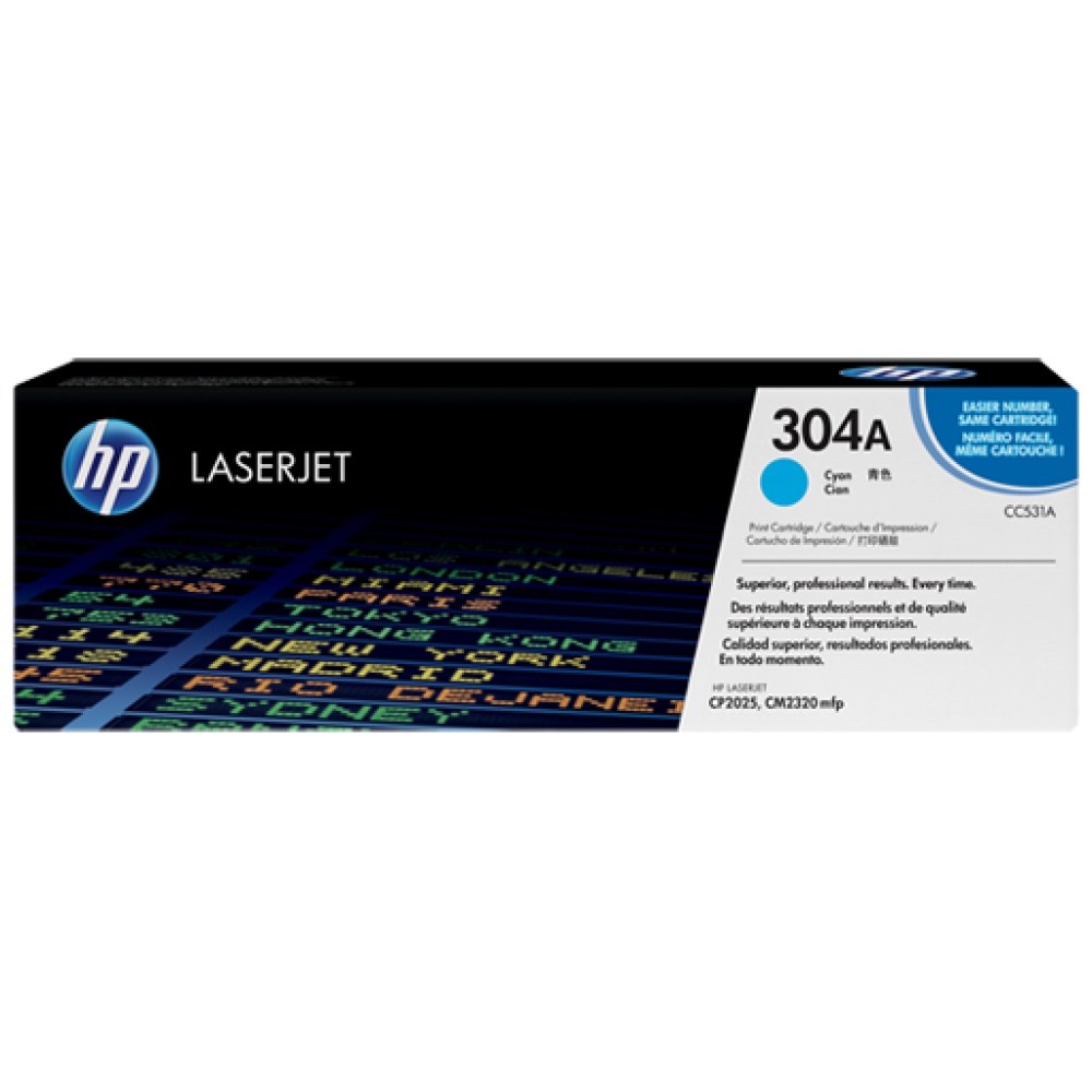 HP 304A  (CC531) Cyan LaserJet Toner Cartridge