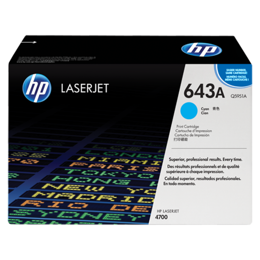 HP 643A (Q5951A) Cyan LaserJet Toner Cartridge