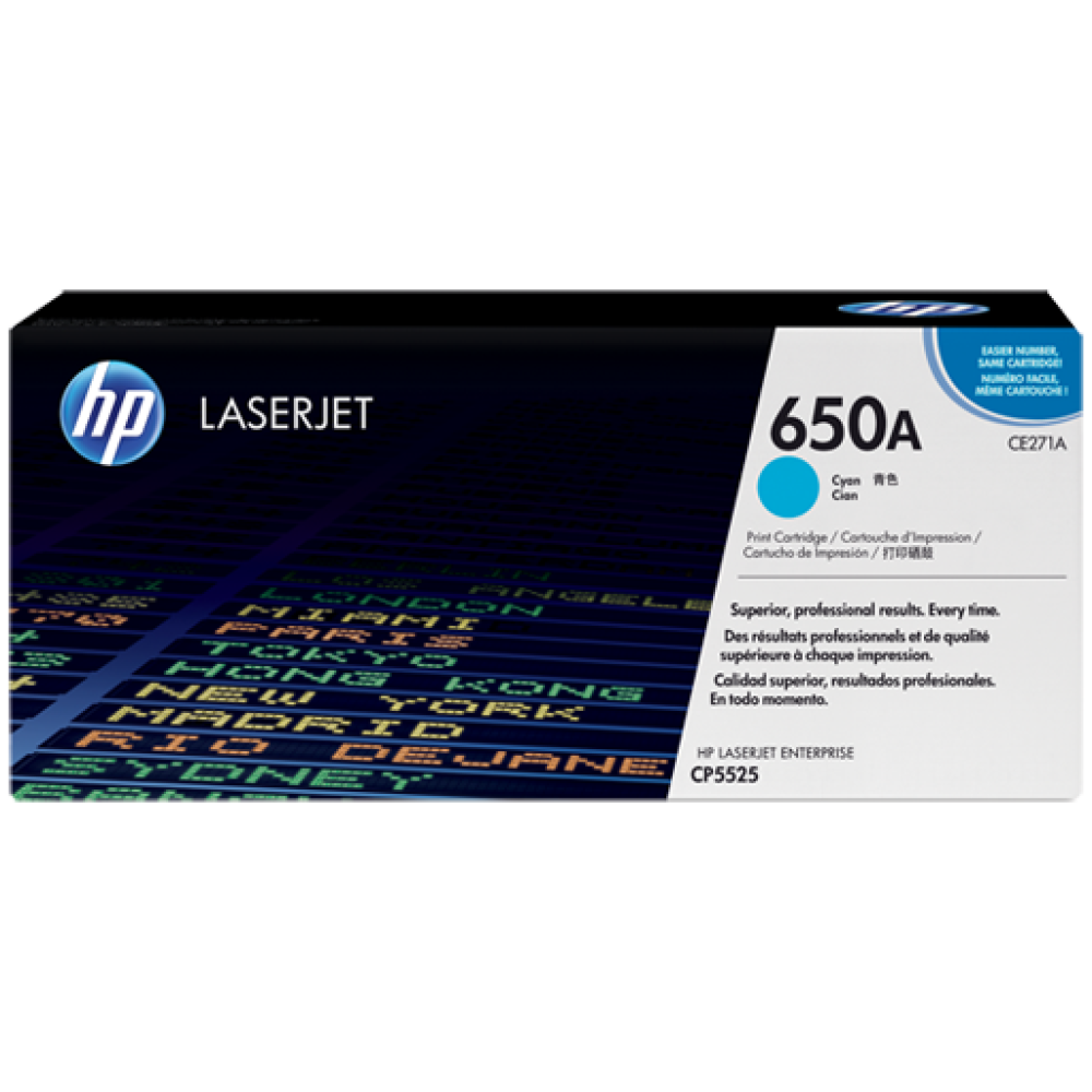HP 650A (CE271) Cyan LaserJet Toner Cartridge