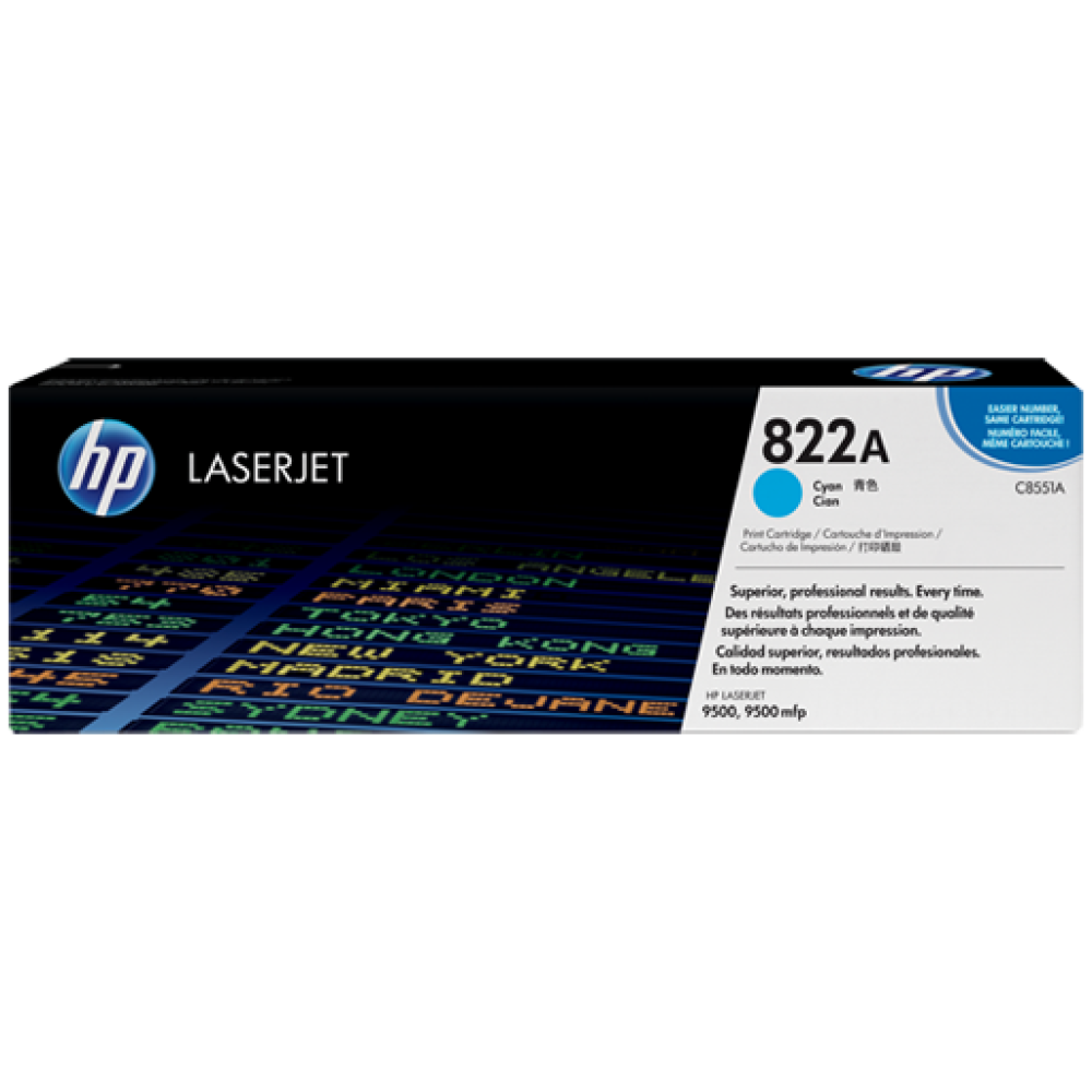 HP 822A Cyan LaserJet Toner Cartridge